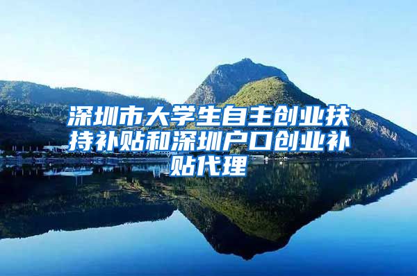 深圳市大学生自主创业扶持补贴和深圳户口创业补贴代理