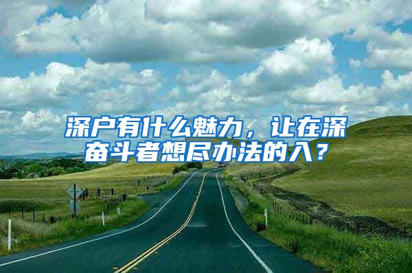 深户有什么魅力，让在深奋斗者想尽办法的入？