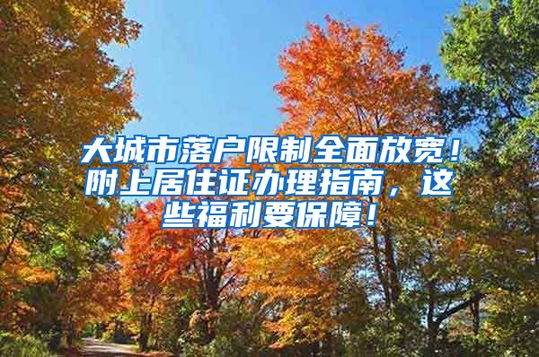 大城市落户限制全面放宽！附上居住证办理指南，这些福利要保障！