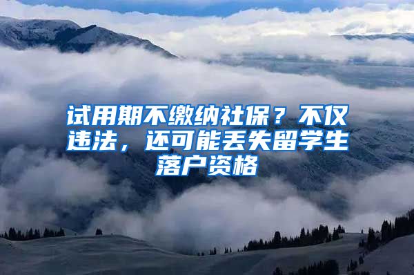 试用期不缴纳社保？不仅违法，还可能丢失留学生落户资格