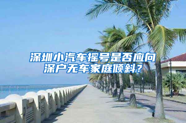 深圳小汽车摇号是否应向深户无车家庭倾斜？