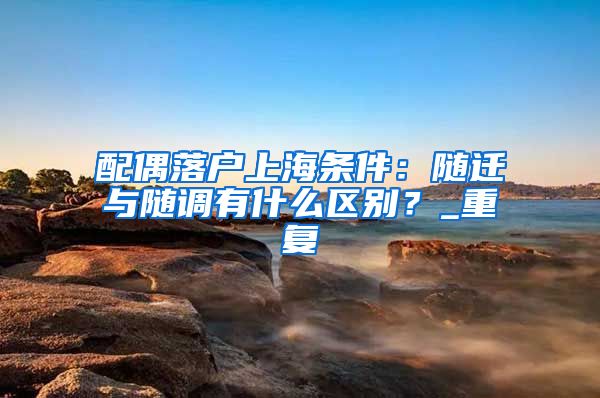 配偶落户上海条件：随迁与随调有什么区别？_重复