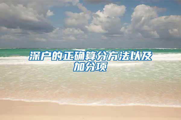 深户的正确算分方法以及加分项