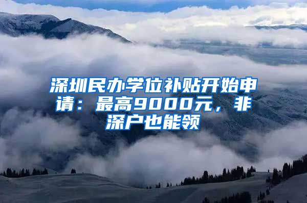 深圳民办学位补贴开始申请：最高9000元，非深户也能领