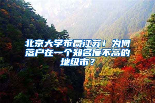 北京大学布局江苏！为何落户在一个知名度不高的地级市？