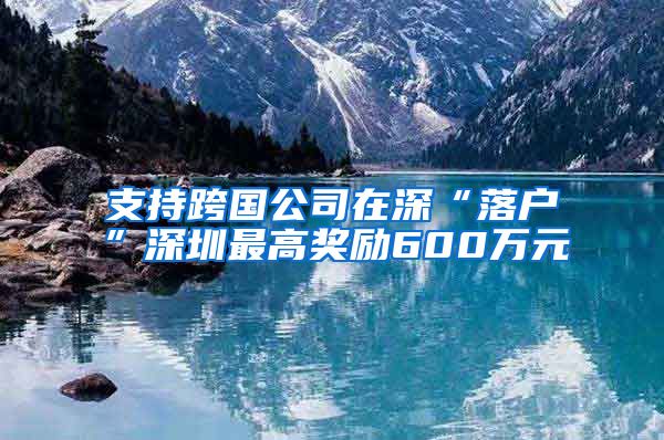 支持跨国公司在深“落户”深圳最高奖励600万元