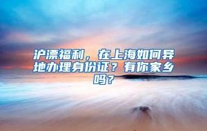 沪漂福利，在上海如何异地办理身份证？有你家乡吗？