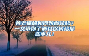 养老保险如何跨省转移？一文带你了解社保转移那些事儿！