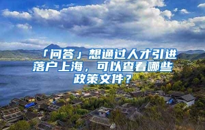 「问答」想通过人才引进落户上海，可以查看哪些政策文件？