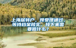 上海居转户，预受理通过，等待档案核实，接下来需要做什么？