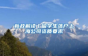 新政解读丨留学生落户上海公司资质要求