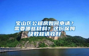 宝山区公租房如何申请？需要哪些材料？这份保姆级教程请收好→