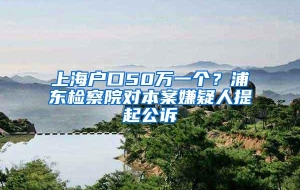 上海户口50万一个？浦东检察院对本案嫌疑人提起公诉