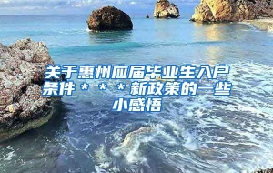 关于惠州应届毕业生入户条件＊＊＊新政策的一些小感悟