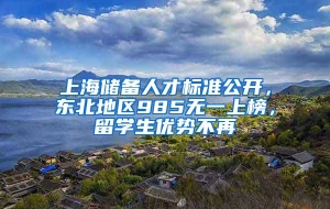 上海储备人才标准公开，东北地区985无一上榜，留学生优势不再