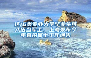 这16类专业大学毕业生可入伍当军士，上海发布今年直招军士工作通告