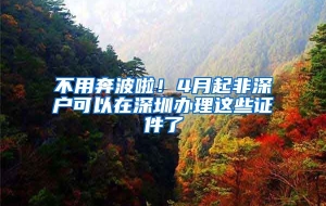 不用奔波啦！4月起非深户可以在深圳办理这些证件了