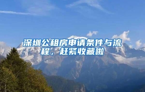 深圳公租房申请条件与流程，赶紧收藏啦