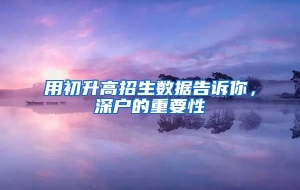 用初升高招生数据告诉你，深户的重要性