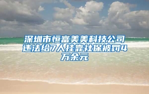 深圳市恒富美美科技公司违法给7人挂靠社保被罚4万余元