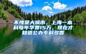 不愧是大城市，上海一本科每年学费15万，现在才知道公办专科多香